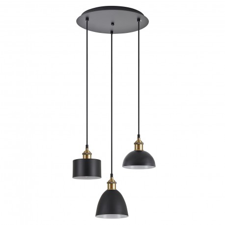 77-8970 SE21-BR-10-3BL-MS123 MAGNUM FLEX Bronze Metal Pendant Black Metal Shade