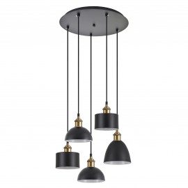 77-8971 SE21-BR-10-5BL-MS123 MAGNUM FLEX Bronze Metal Pendant Black Metal Shade