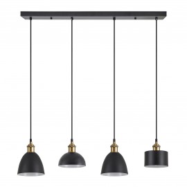 77-8972 SE21-BR-10-4BL-MS123 MAGNUM FLEX Bronze Metal Pendant Black Metal Shade