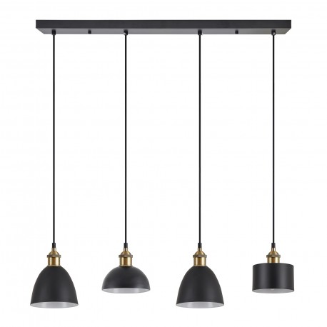 77-8972 SE21-BR-10-4BL-MS123 MAGNUM FLEX Bronze Metal Pendant Black Metal Shade