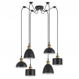 77-8973 SE21-BR-10-BL6-MS12 MAGNUM FLEX Bronze Metal Pendant Black Metal Shade