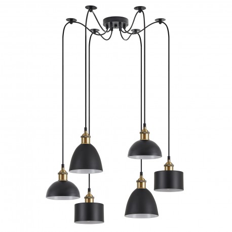 77-8973 SE21-BR-10-BL6-MS12 MAGNUM FLEX Bronze Metal Pendant Black Metal Shade