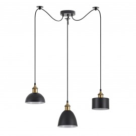 77-8974 SE21-BR-10-BL3-MS12 MAGNUM FLEX Bronze Metal Pendant Black Metal Shade