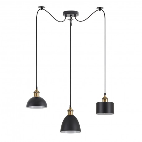 77-8974 SE21-BR-10-BL3-MS12 MAGNUM FLEX Bronze Metal Pendant Black Metal Shade