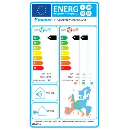 DAIKIN EMURA FTXJ35AW/RXJ35A ΚΛΙΜΑΤΙΣΤΙΚΟ INVERTER WIFI WHITE 12000 BTU A+++/A+++