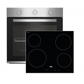 BEKO BBIE12100XD + HIC 64401 ΣΕΤ ΦΟΥΡΝΟΣ ΑΝΩ ΠΑΓΚΟΥ 66LT ΜΕ ΚΕΡΑΜΙΚΕΣ ΕΣΤΙΕΣ Π59,4 ΕΚ ΙΝΟΧ