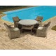 19540-165437 Τραπεζαρία Rattan Σέτ 5 Τεμαχίων ,Με Αλουμίνιο Σκελετό Φ120 x 75cm