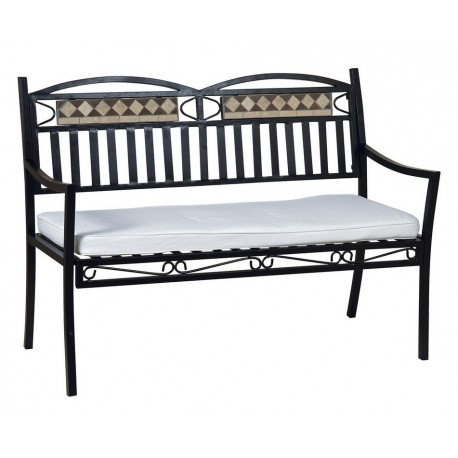 13774-BS068-2012 Μεταλλικός Καναπές 2 Θέσεων Με Μαξιλάρι
