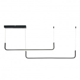 6052-BL InLight Κρεμαστό φωτιστικό LED 38W 3000K σε μαύρη απόχρωση D:145cm (6052-BL)