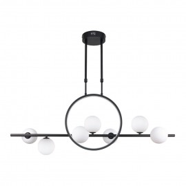 6062-BL InLight Κρεμαστό φωτιστικό LED 14W 3000K και 7XG9 σε μαύρο χρώμα D:100cm (6062-BL)