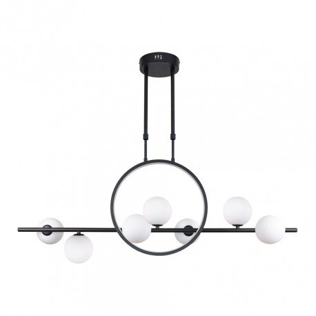 6062-BL InLight Κρεμαστό φωτιστικό LED 14W 3000K και 7XG9 σε μαύρο χρώμα D:100cm (6062-BL)