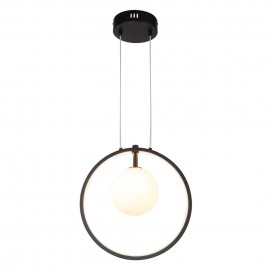 6061-BL InLight Κρεμαστό φωτιστικό LED 14W 3000K και 1XG9 σε μαύρο και χρυσαφί χρώμα D:30cm (6061-BL)