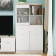 TO-TOP2D1W1S80W Βιτρίνα Δίφυλλη Top Mix 80x33x145cm Λευκή-Σονόμα