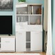 TO-TOP2D1W1S80W Βιτρίνα Δίφυλλη Top Mix 80x33x145cm Λευκή-Σονόμα