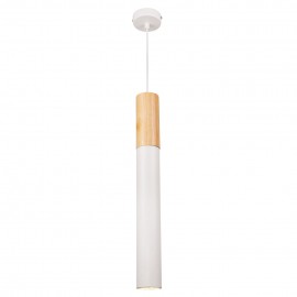 4017-WH InLight Κρεμαστό φωτιστικό σε λευκή απόχρωση και ξύλο 1XGU10 D:40cm (4017-WH)