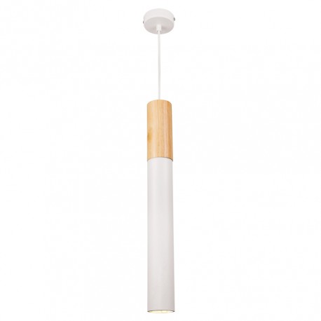 4017-WH InLight Κρεμαστό φωτιστικό σε λευκή απόχρωση και ξύλο 1XGU10 D:40cm (4017-WH)
