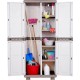 HOMEPLAST ΔΙΦΥΛΛΗ ΠΛΑΣΤΙΚΗ ΝΤΟΥΛΑΠΑ ΑΡΙΑ ΜΕ ΧΩΡΙΣΜΑ & 4 ΡΑΦΙΑ ΓΚΡΙ-ΑΝΘΡΑΚΙ 73x44x177εκ.