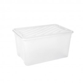 HOMEPLAST NAK BOX 67L ΠΛΑΣΤΙΚΟ ΚΟΥΤΙ ΑΠΟΘΗΚΕΥΣΗΣ ΜΕ ΚΑΠΑΚΙ ΔΙΑΦΑΝΟ  60x40x33cm