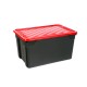 HOMEPLAST NAK BOX 67L ΠΛΑΣΤΙΚΟ ΚΟΥΤΙ ΑΠΟΘΗΚΕΥΣΗΣ ΜΑΥΡΟ ΜΕ ΚΟΚΚΙΝΟ ΚΑΠΑΚΙ 60x40x33cm