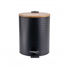 02-12748 ESTIA ΧΑΡΤΟΔΟΧΕΙΟ ΜΠΑΝΙΟΥ BAMBOO ESSENTIALS SOFT CLOSE 5lt ΜΑΥΡΟ