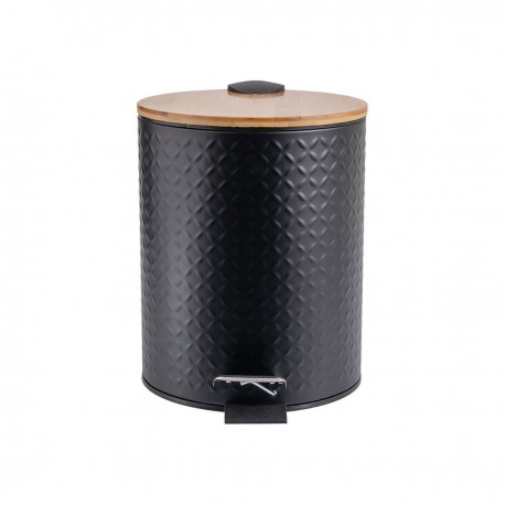 02-12748 ESTIA ΧΑΡΤΟΔΟΧΕΙΟ ΜΠΑΝΙΟΥ BAMBOO ESSENTIALS SOFT CLOSE 5lt ΜΑΥΡΟ