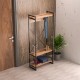 120-000335 Έπιπλο εισόδου Baker pakoworld καρυδί-μαύρο 90x34x180εκ