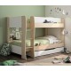 0104.GM28 Roomy Κουκέτα παιδική με 2 μονά κρεβάτια, αποθηκευτικό συρτάρι & σκάλα , 209X130X145εκ. Ανοιχτό Δρυς/Λευκό  Ανοιχτό Δρ