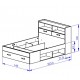 0041.GM02 Sabia κρεβάτι διπλό με αποθηκευτικούς χώρους, βιβλιοθήκη στο κεφαλάρι 145x224x105εκ ( για στρώμα 140x190εκ. ) Λευκό & 