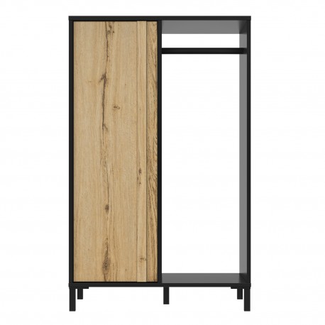 0181.GM89 Mimizan Ντουλάπα χαμηλή 75x45x122εκ. Helvezia Oak/Black Helvezia Δρυς / Μαύρο 75x45εκ.  Ύψος : 122εκ.