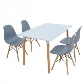 20-9901 Σετ Τραπεζαρίας Loft Grey 5τμχ 120Χ80X72εκ.