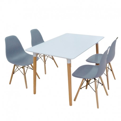 20-9901 Σετ Τραπεζαρίας Loft Grey 5τμχ 120Χ80X72εκ.