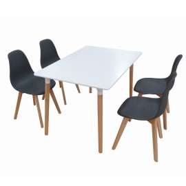 20-9905 Σετ Τραπεζαρίας Loft Plus Black 5τμχ 120Χ80X72εκ.