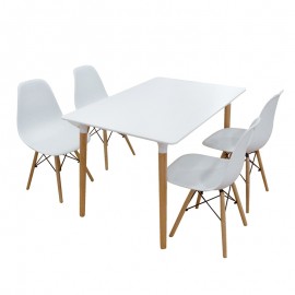 20-9902 Σετ Τραπεζαρίας Loft White 5τμχ 120Χ80X72εκ.