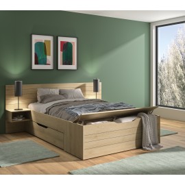 0041.GM24 Delta κρεβάτι διπλό All-in-One με αποθηκευτικούς χώρους 217x221x90εκ. ( για στρώμα 140x190εκ. )  Blond Oak με μεταλλικ