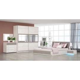 Σετ κρεβατοκάμαρας Modena oak blanco/dark cappuccino 160x200 DIOMMI 33-112