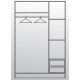 Τρίφυλλη ντουλάπα Αpolo2 120x52x181 DIOMMI 33-010