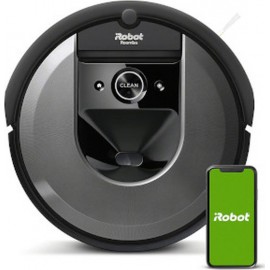 iRobot Roomba i7+ Σκούπα Ρομπότ με Αυτονομία έως 75min και Κάλυψη Χώρου έως 75τ.μ. Μαύρη
