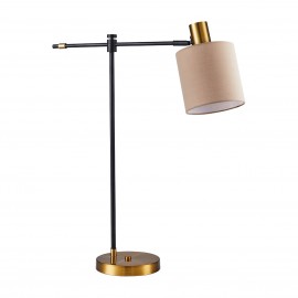 77-8338 SE21-GM-36-SH3 ADEPT TABLE LAMP Gold Matt and Black Metal Table Lamp Brown Shade+