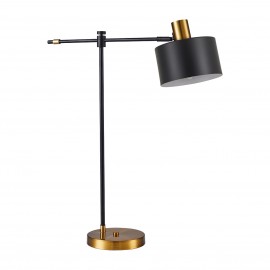 77-8341 SE21-GM-36-MS1 ADEPT TABLE LAMP Gold Matt and Black Metal Table Lamp Black Metal Shade+