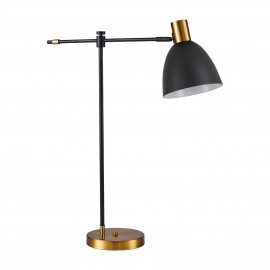 77-8342 SE21-GM-36-MS2 ADEPT TABLE LAMP Gold Matt and Black Metal Table Lamp Black Metal Shade+