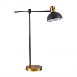 77-8343 SE21-GM-36-MS3 ADEPT TABLE LAMP Gold Matt and Black Metal Table Lamp Black Metal Shade+