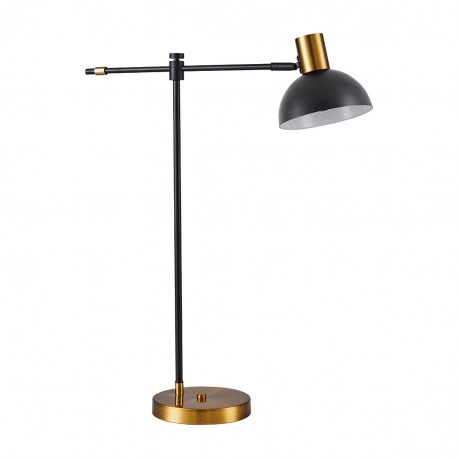 77-8343 SE21-GM-36-MS3 ADEPT TABLE LAMP Gold Matt and Black Metal Table Lamp Black Metal Shade+