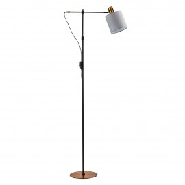 77-8346 SE21-GM-39-SH1 ADEPT FLOOR LAMP Gold Matt and Black Metal Floor Lamp Grey Shade+