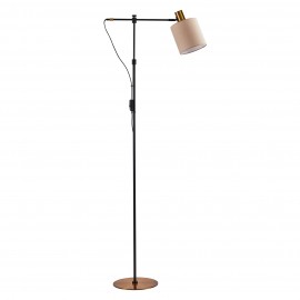 77-8347 SE21-GM-39-SH3 ADEPT FLOOR LAMP Gold Matt and Black Metal Floor Lamp Brown Shade+