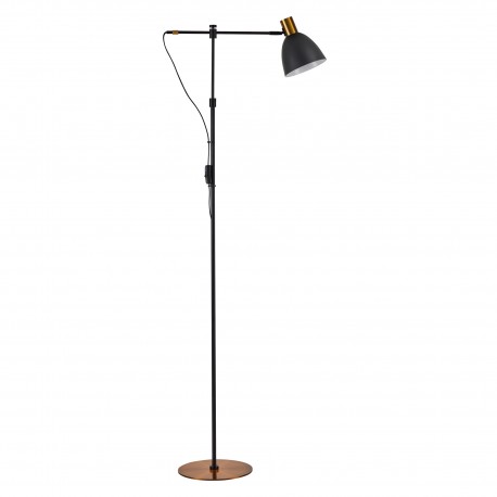 77-8351 SE21-GM-39-MS2 ADEPT FLOOR LAMP Gold Matt and Black Metal Floor Lamp Black Metal Shade+