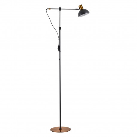 77-8352 SE21-GM-39-MS3 ADEPT FLOOR LAMP Gold Matt and Black Metal Floor Lamp Black Metal Shade+