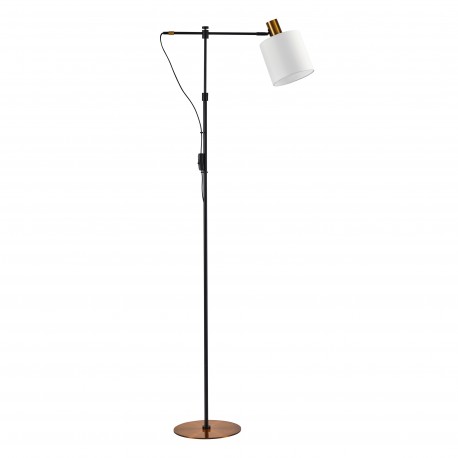 77-8870 SE21-GM-39-SH1 ADEPT FLOOR LAMP Gold Matt and Black Metal Floor Lamp White Shade+