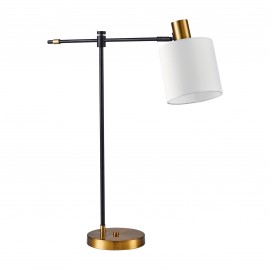77-8876 SE21-GM-36-SH1 ADEPT TABLE LAMP Gold Matt and Black Metal Table Lamp White Shade+