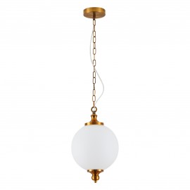 77-8218 SE21-AB-25 LOCKE ANTIQUE BRASS PENDANT & OPAL GLASS Γ3