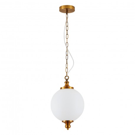 77-8218 SE21-AB-25 LOCKE ANTIQUE BRASS PENDANT & OPAL GLASS Γ3